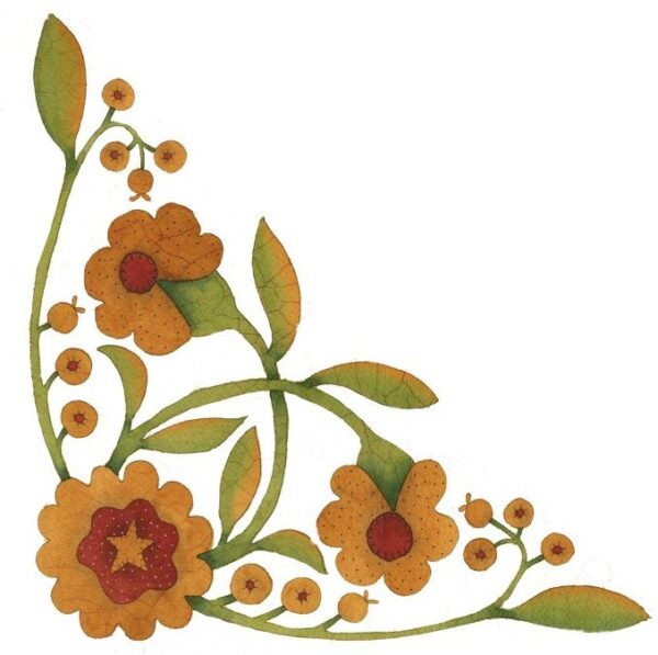 Quilted floral detail from AHQ imagery
